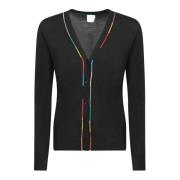 PS By Paul Smith Svart Cardigan Sweater Aw24 Black, Dam