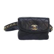 Chanel Vintage Pre-owned Laeder crossbodyvskor Black, Dam