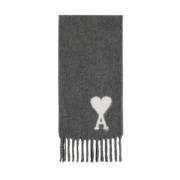 Ami Paris Hjärta Jacquard Oversized Scarf Gray, Herr