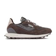 RUN OF Bruna Sneakers med Mesh Överdel Brown, Herr