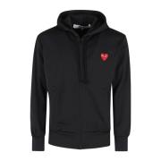 Comme des Garçons Play Röd Emblem Sweatshirt Black, Herr