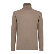 Daniele Fiesoli Beige Stickat Turtleneck Tröja Beige, Herr