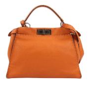 Fendi Vintage Pre-owned Laeder handvskor Orange, Dam