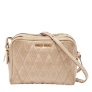 Miu Miu Pre-owned Pre-owned Laeder crossbodyvskor Beige, Dam