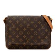 Louis Vuitton Vintage Pre-owned Canvas axelremsvskor Brown, Dam