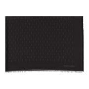 Saint Laurent Cassandre Scarf Ull Siden Monogram Black, Herr