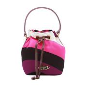 Emilio Pucci Rosa Multicolor Satchel med Logo Patch Multicolor, Dam