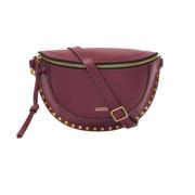 Isabel Marant Studded Läder Midjeväska i Bordeaux Red, Dam