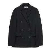 Loewe Svart Ullblandad Jacka Elegant Stil Black, Dam