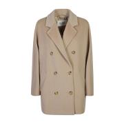 Max Mara Beige Kappa Jacka Kvinnors Mode Beige, Dam