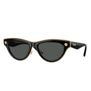 Versace Svart Cat Eye Solglasögon Mörkgrå Black, Unisex