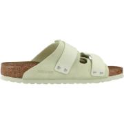 Birkenstock Nubuck/Suede Läder Sliders Green, Dam