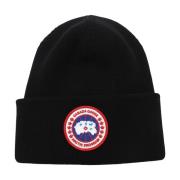 Canada Goose Svart Ull Mössa Ribbad Design Black, Herr