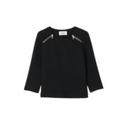 Ba&Sh Elegant Svart Topp med Gyllene Dragkedja Black, Dam