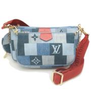 Louis Vuitton Vintage Pre-owned Denim axelremsvskor Blue, Dam