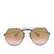 Fendi Vintage Pre-owned Metall solglasgon Brown, Dam