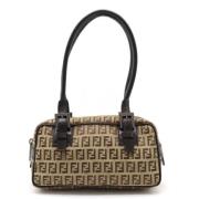 Fendi Vintage Pre-owned Canvas handvskor Beige, Dam