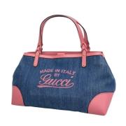 Gucci Vintage Pre-owned Tyg totevskor Blue, Dam