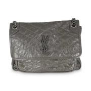 Yves Saint Laurent Vintage Pre-owned Laeder axelremsvskor Gray, Dam