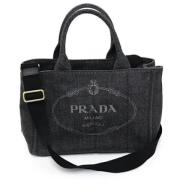 Prada Vintage Pre-owned Denim prada-vskor Black, Dam