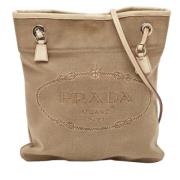 Prada Vintage Pre-owned Canvas prada-vskor Beige, Dam