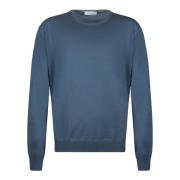 Gran Sasso Blå Crew Neck Ulltröja Blue, Herr