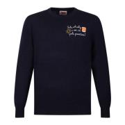 MC2 Saint Barth Navy Blue Crew Neck Sweater Blue, Herr