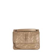 Yves Saint Laurent Vintage Pre-owned Laeder axelremsvskor Beige, Dam