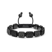 Nialaya Men`s Ceramic Flatbead Bracelet in Black Multicolor, Herr