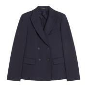 Max Mara Weekend Blå Funghi Jacquard Blazer Blue, Dam