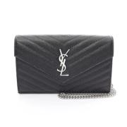 Yves Saint Laurent Vintage Pre-owned Laeder axelremsvskor Black, Dam