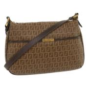 Fendi Vintage Pre-owned Belagd canvas fendi-vskor Brown, Dam