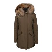 Woolrich Arktisk Tvättbjörn Vinter Parka Green, Dam