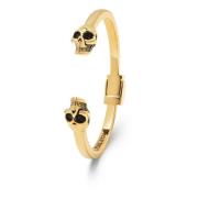 Nialaya Men's Golden Skull Bangle Yellow, Herr