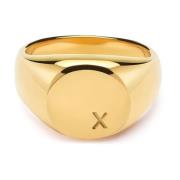 Nialaya Women's Limited Edition X Engraved Ring Yellow, Dam