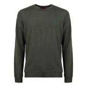 Gallo Herr enfärgad grön crew-neck tröja Green, Herr