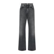 Pinko Vintage Mörkgrå Flare Jeans Wanda Gray, Dam