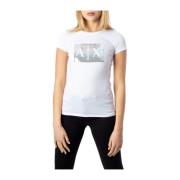 Armani Exchange T-shirt med paljetter White, Dam