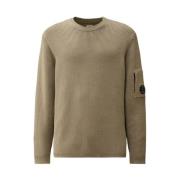 C.p. Company Vintage Rib Crew Neck Stickad Beige, Herr