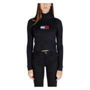 Tommy Jeans Melange Turtleneck Tröja Black, Dam