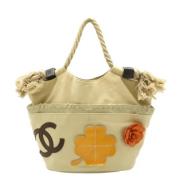 Chanel Vintage Pre-owned Canvas totevskor Beige, Dam