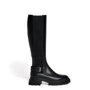 Hogan Svarta Läder Ankelboots Black, Dam