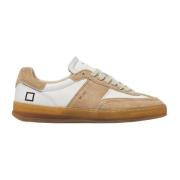 D.a.t.e. Sportiga Lädersneakers Patchwork Design Beige, Dam