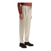 Brunello Cucinelli Corduroy Leisure Fit Byxor White, Herr