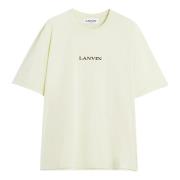 Lanvin Broderad T-shirt för modern man Beige, Herr