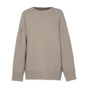 Lanvin Cropped Fit Sweater med ingraverad logotyp Beige, Dam