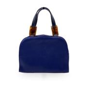 Yves Saint Laurent Vintage Pre-owned Laeder handvskor Blue, Dam