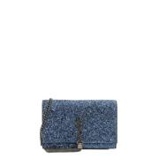 Yves Saint Laurent Vintage Pre-owned Tyg axelremsvskor Blue, Dam