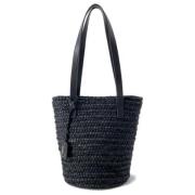 Yves Saint Laurent Vintage Pre-owned Raffia axelremsvskor Black, Dam