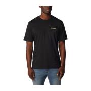 Columbia River Back Grafisk T-shirt Svart Bomull Black, Herr